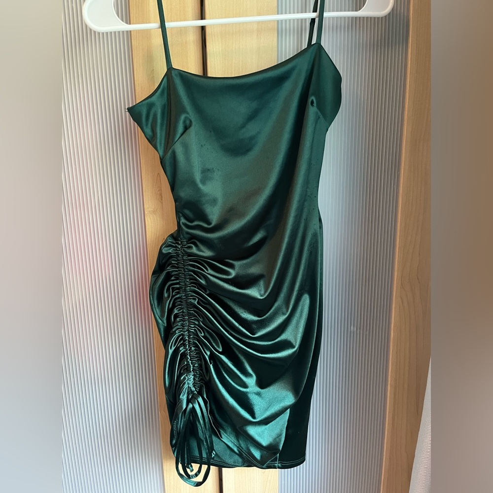 Green Windsor Bodycon Dress w/ Adjustable Side Ruching Size XS